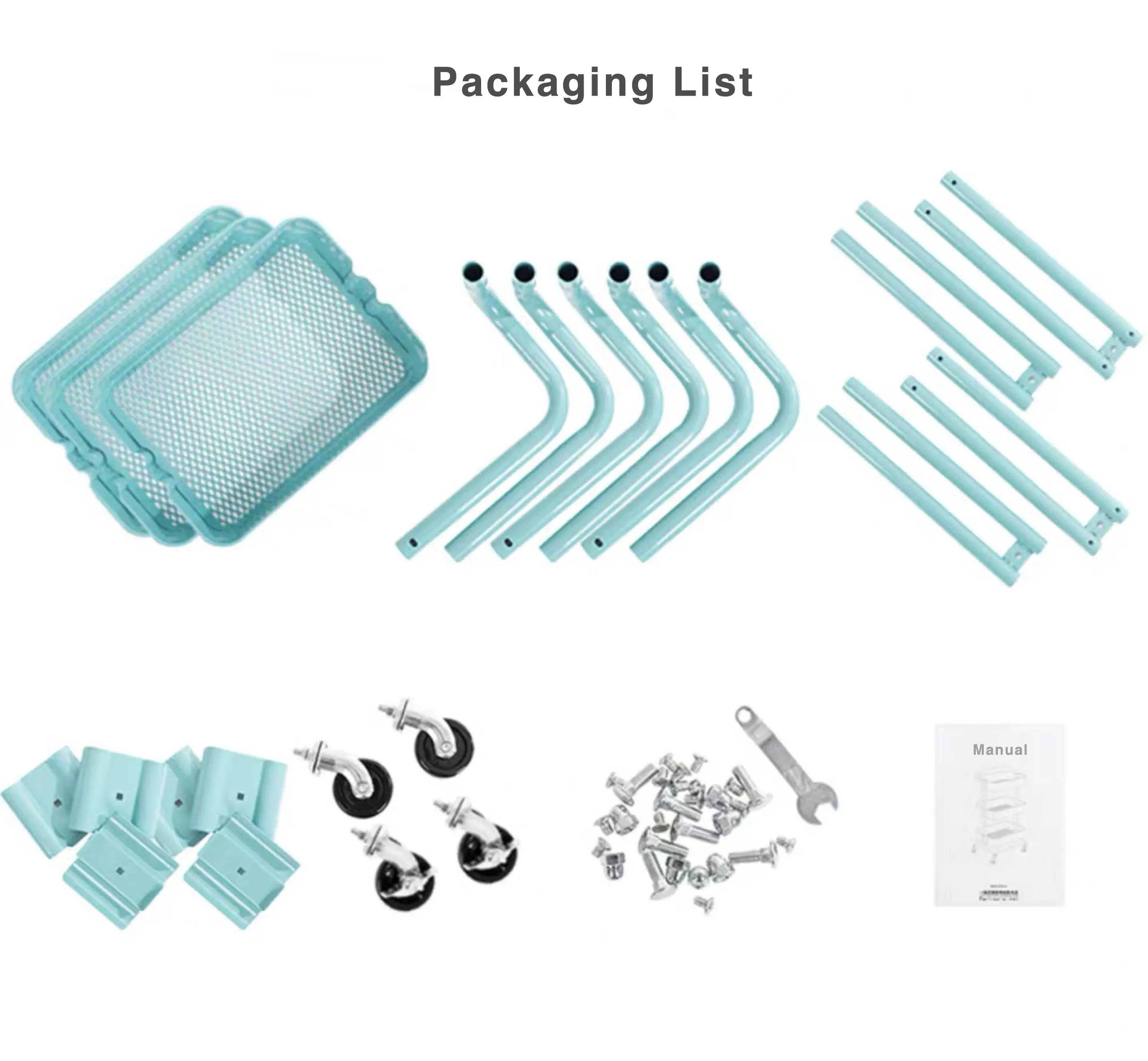 Free sample 3-Tier Metal Rolling Utility Cart Heavy Duty Storage Organizer Cart