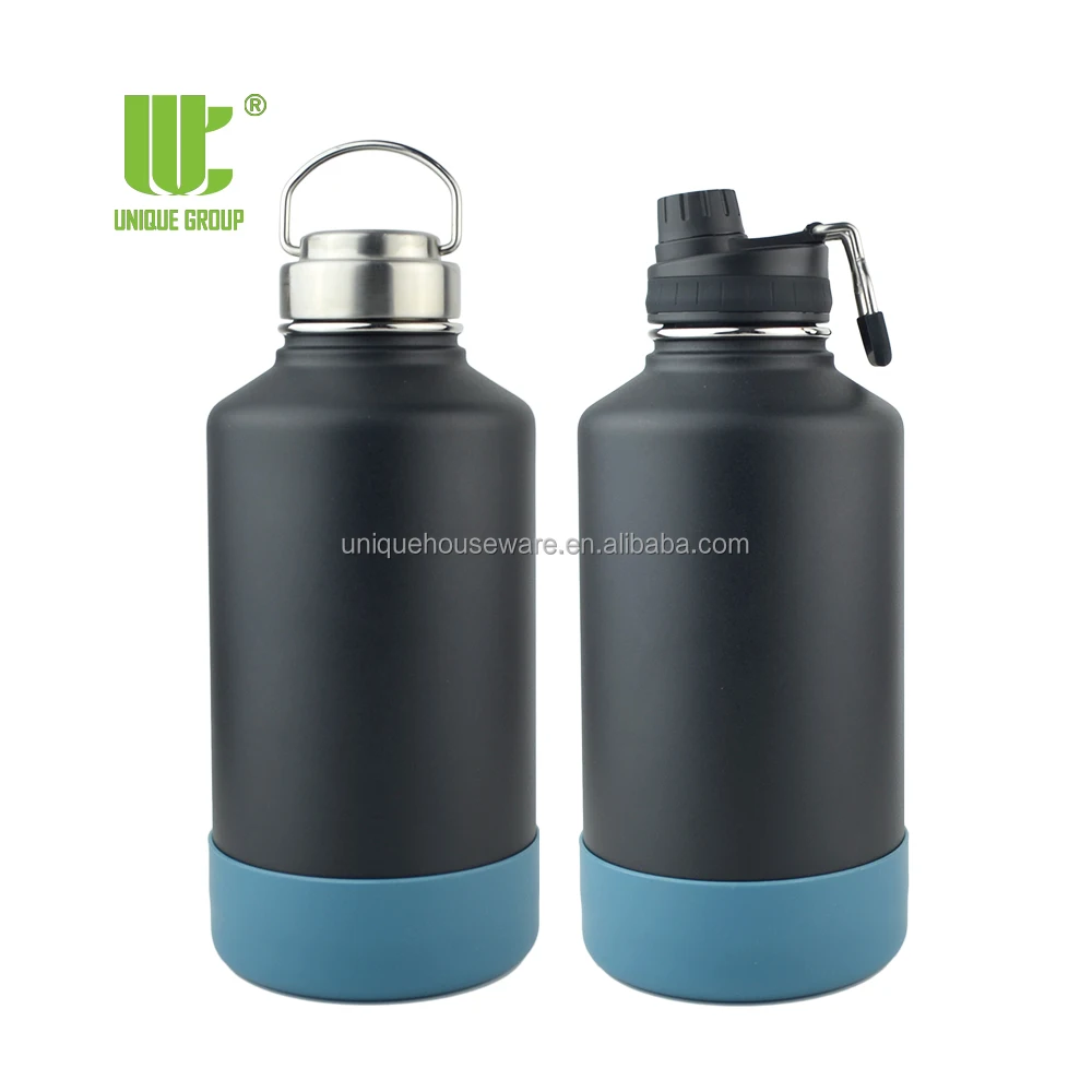 Water Bottle Vacuum Insulated Beer Growler Leak Proof Stainless Steel Wide Mouth 64 Oz Minimalist Vacuum Flasks & Thermoses