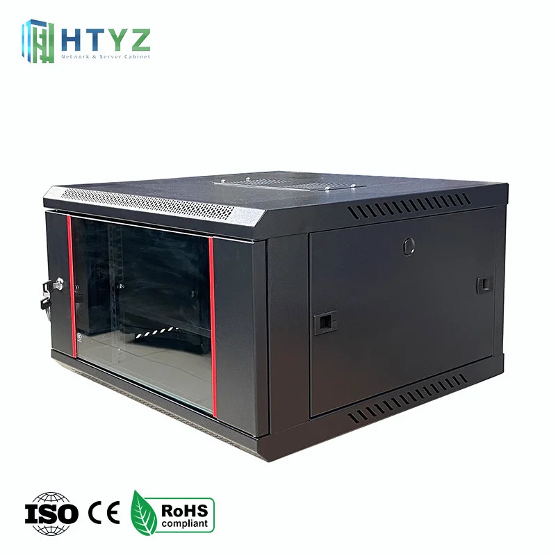Tempered Glass Door 19 Inch Router, Patch Panel, Switches Small Office Network Edge Computing 6U Wall Mount Rack Cabinet