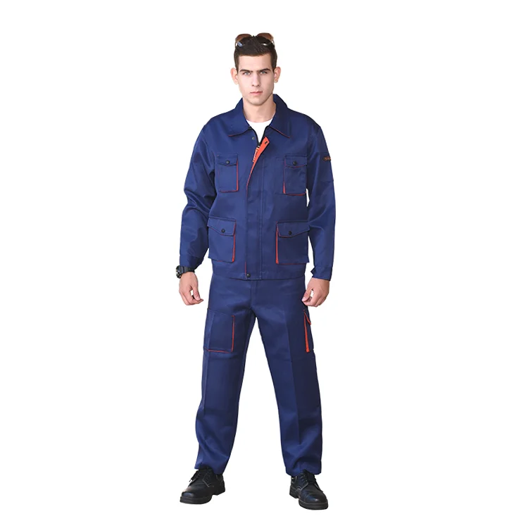 Pure polyester overalls, working suit construction workers, factory uniform, custom logo labor insurance clothes