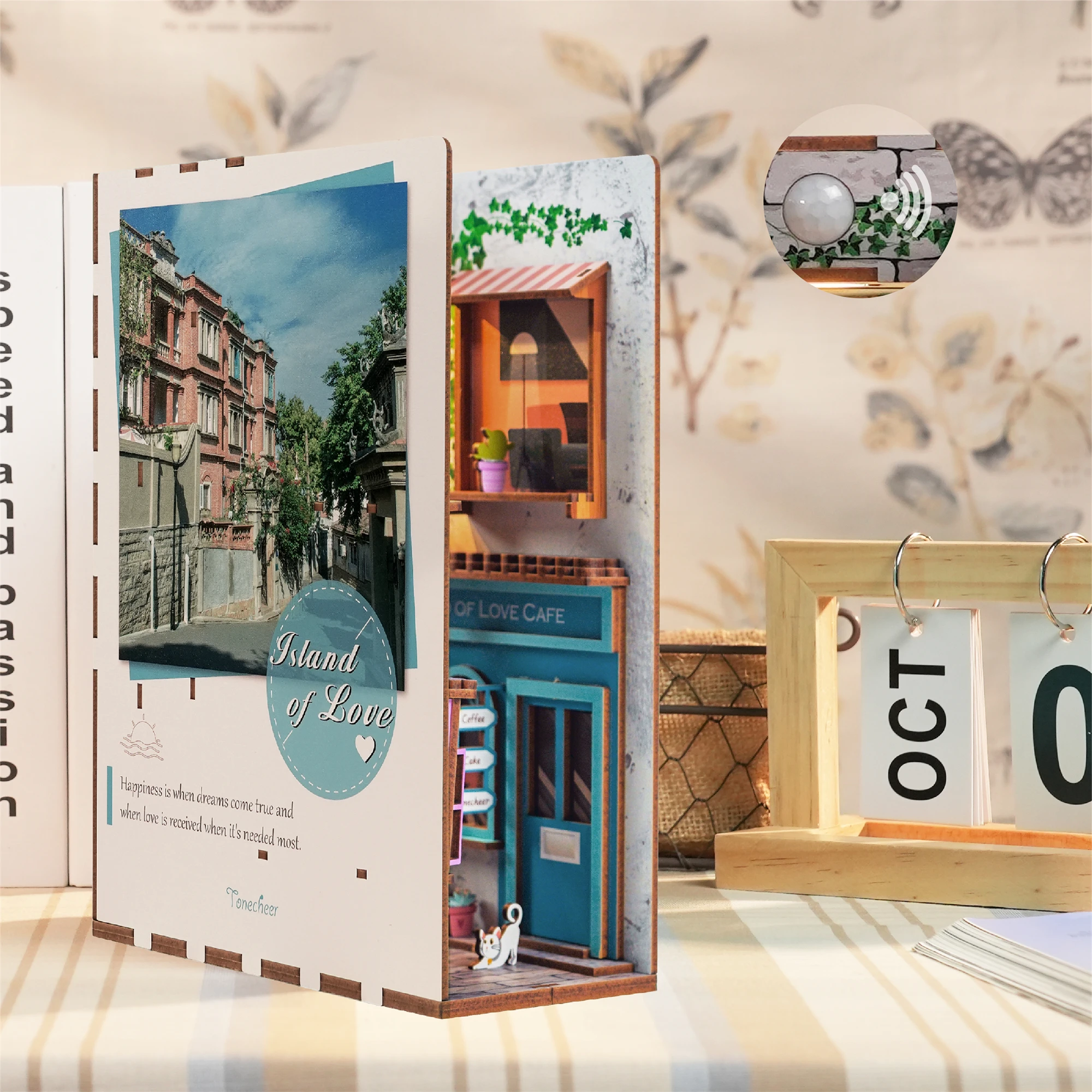 Tonecheer Остров любви книга nook Миниатюрный Набор DIY 3D деревянная головоломка book