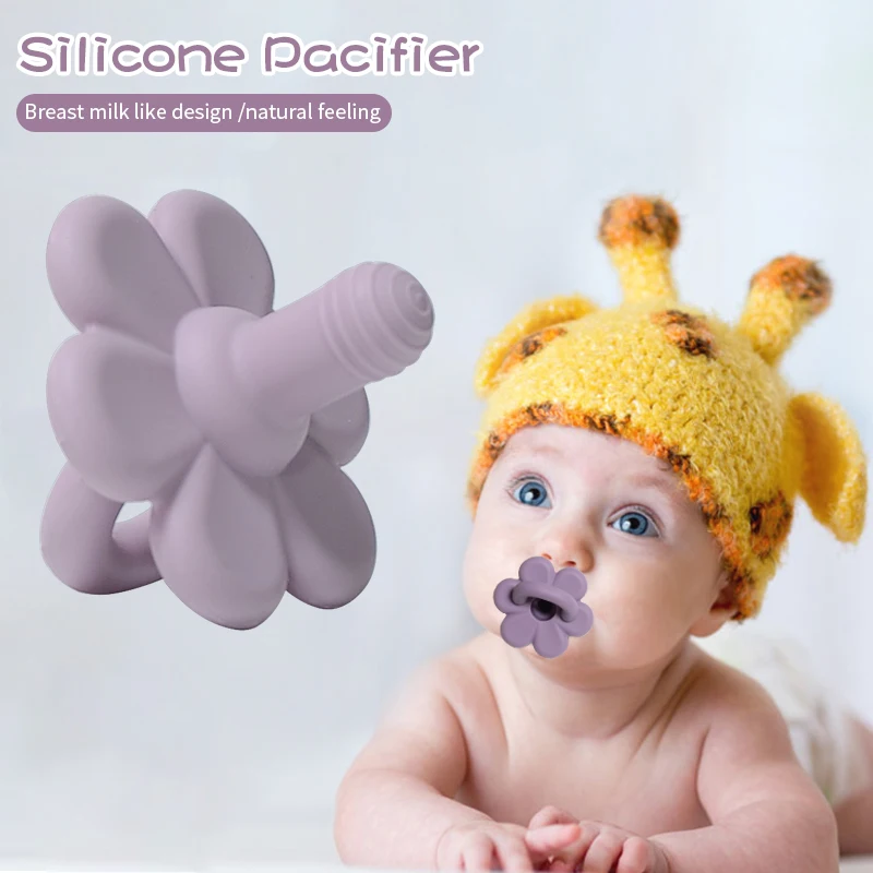 Hot Selling  Safety 100% Food Grade Silicone Baby Pacifier  Reusable Colorful Baby Silicone Teether Pacifier