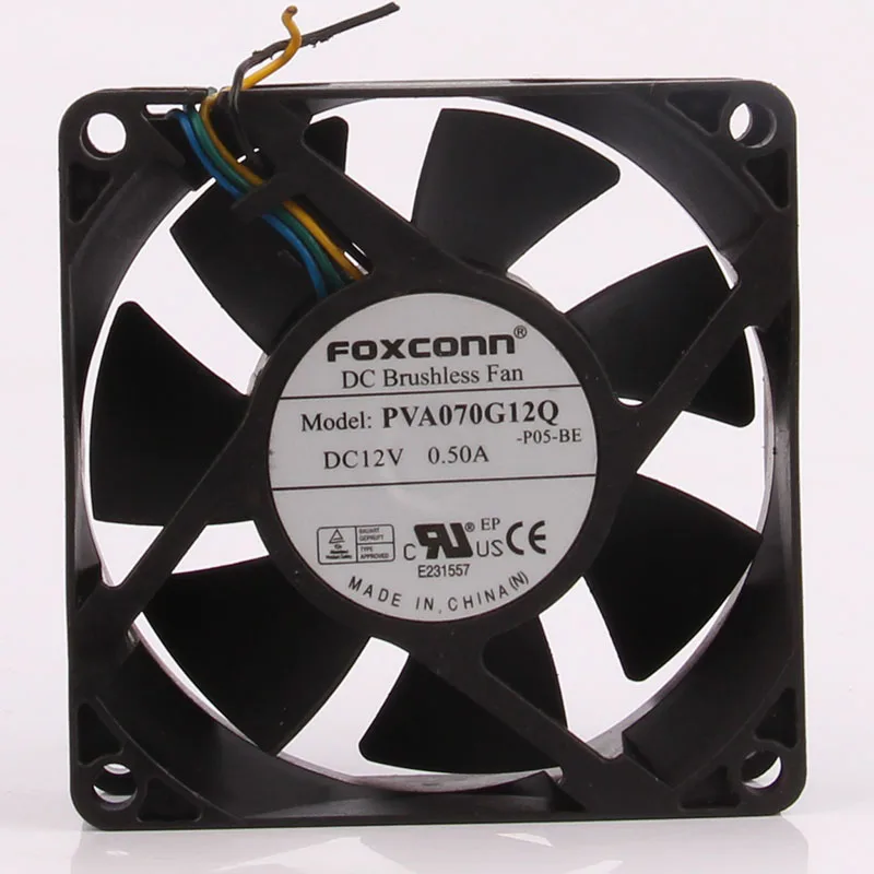 Foxcoon 24v 48v DC12V 0.50A EC переменного тока 70x70x25 мм (7 см) 7025 4-провод PWM немой гидравлический подшипник выхлопной industria PVA070G12Q Вентилятор охлаждения