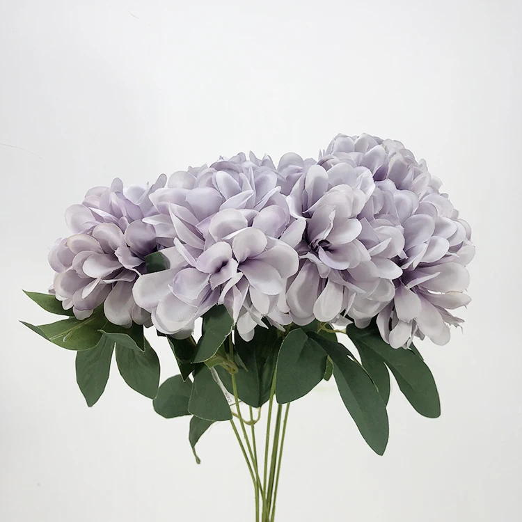 P-016 Wholesale Purple Series Bouquet Orchid Flower Silk Hydrangea Rose Peony Wedding Decoration Supplies Artificial Flower