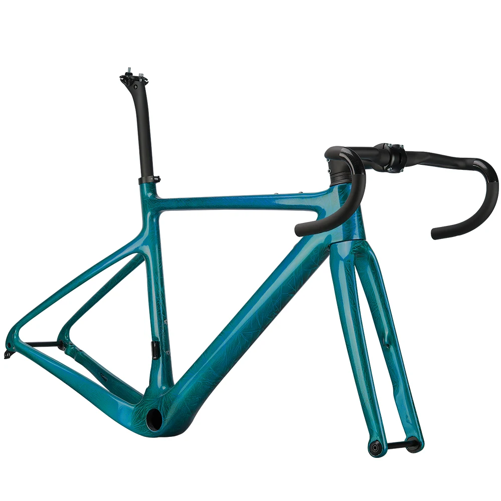 YF-R068 Carbon Fiber Gravel Frame Super Light China Factory Hot Selling Bicycle Frames Hidden Cable Routing Crystal Gravel Frame