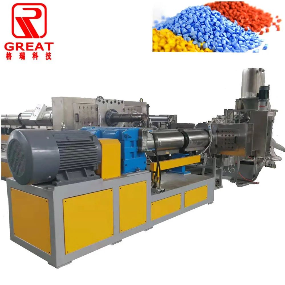 500kg/hour waste film woven bag pelletizing line plastic recycling granulating machine