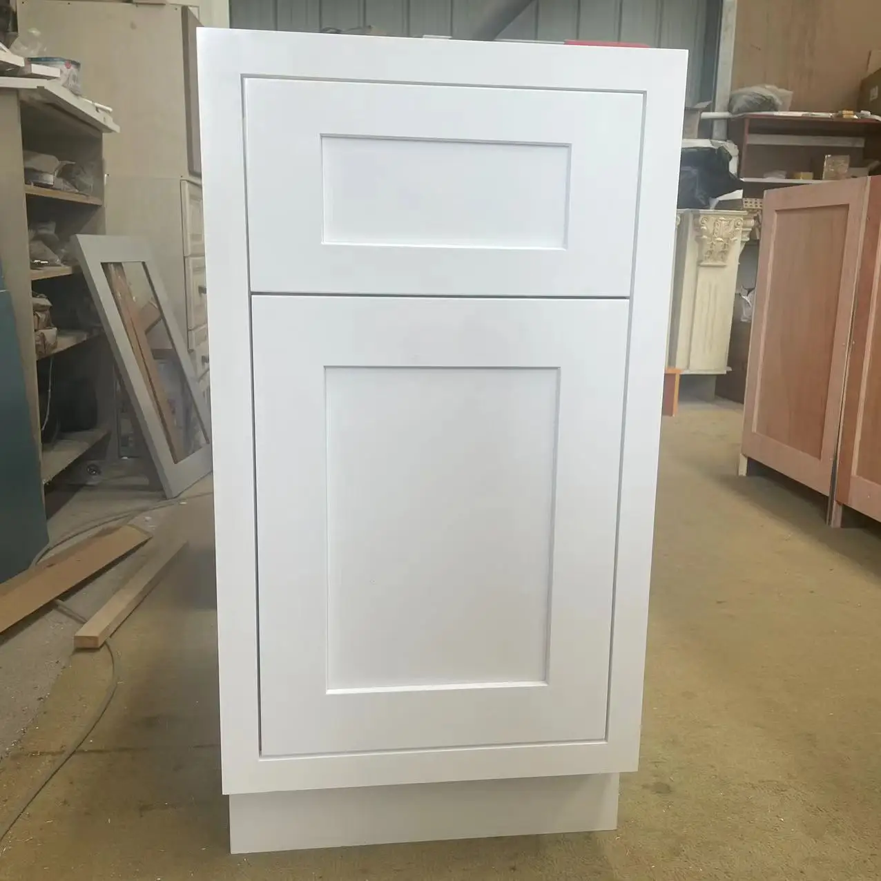 RTA door panel inset frame recessed white shaker soild wood kitchen cabinet