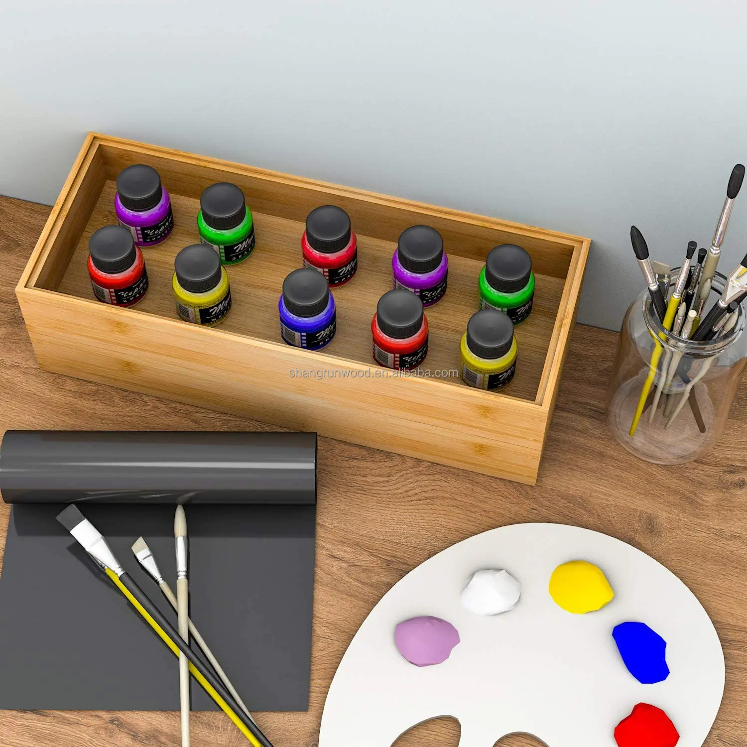 Trays Wooden Stackable Tray Utensil Organizer For Office Drawers, Shelves, Pantry, Or Bathroom Counter, Drawer Dividers