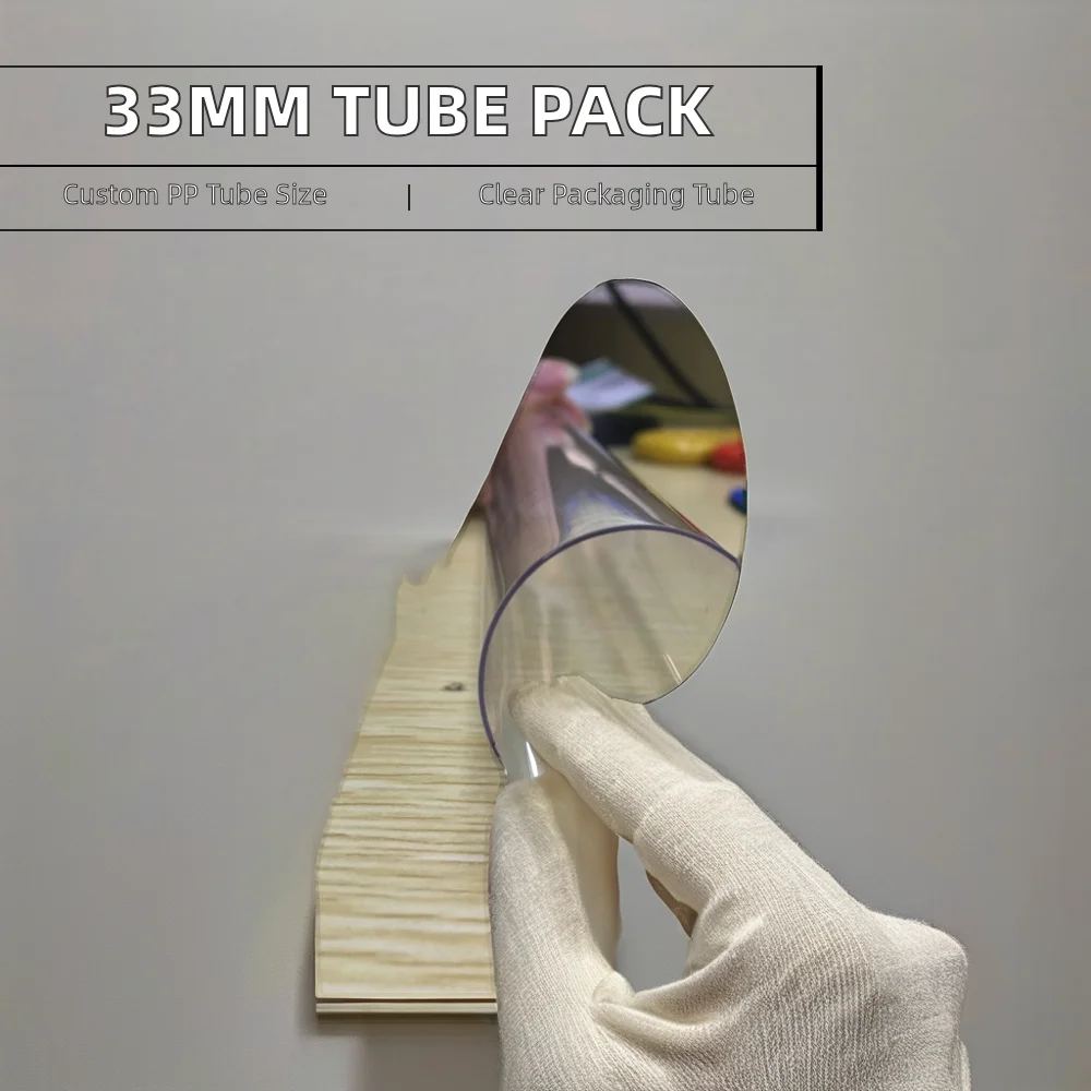 33mm Plastic Cylindrical Transparent Packaging Tube for Small Objects Screen Printed Surface for Display