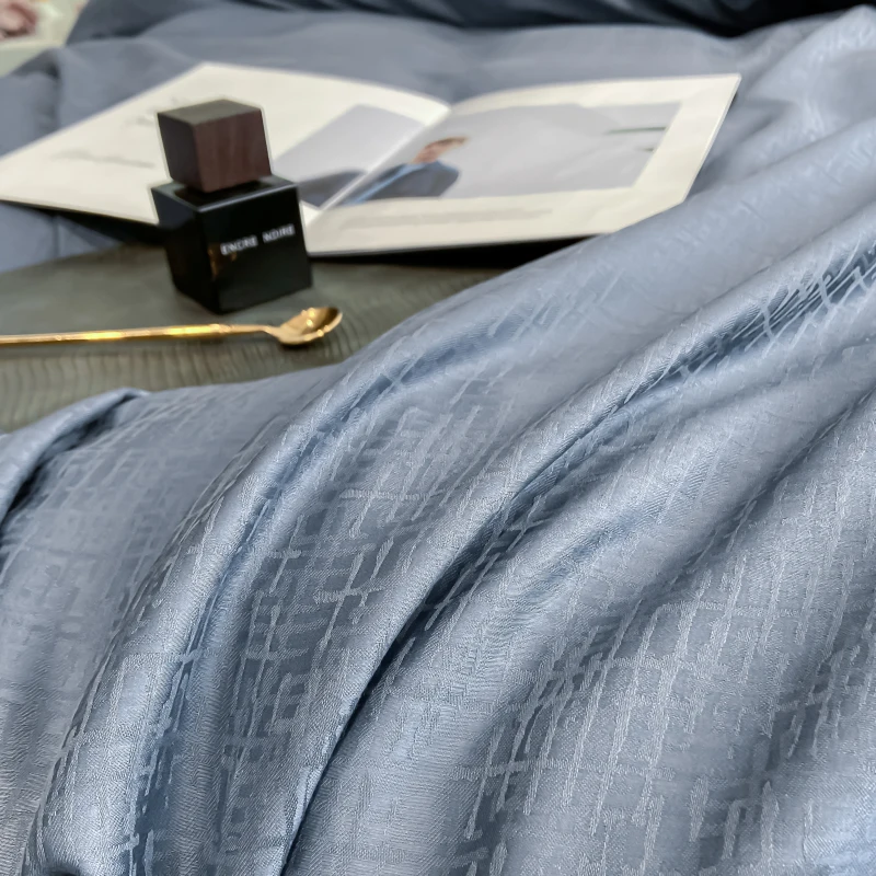 100% tencel lyocell blue bedding sets super soft comfortable duvet cover flat sheet and pillowcases