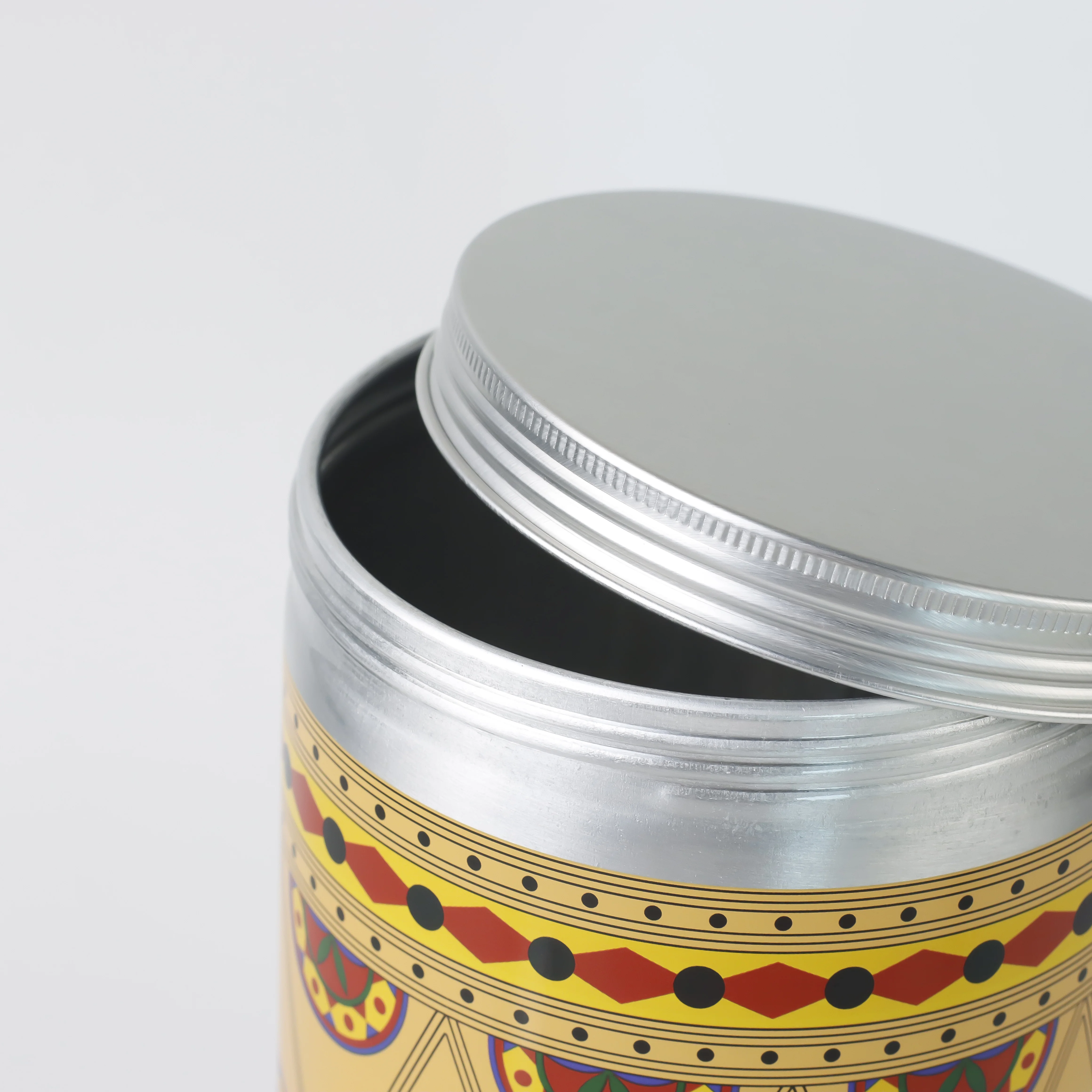 Customized size metal tin packaging aluminum jar for Age Well Tea with screw top