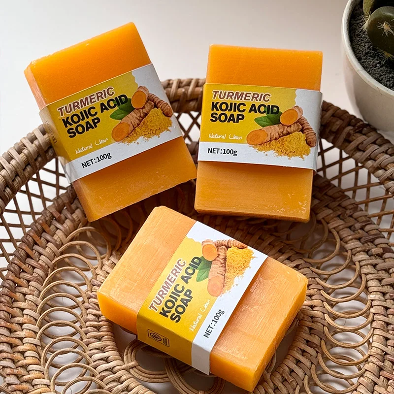 Private Label Turmeric & Kojic Acid Handmade Soap Organic Turmeric And Honey Soap Skin Whitening Body Home Made Soap