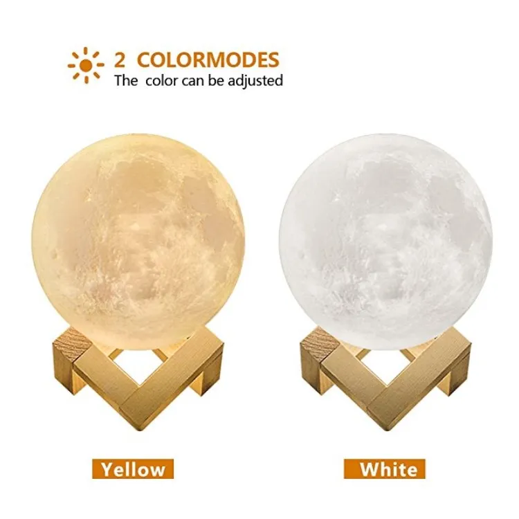 Lonvis 16 Colour Moon Lamp Bt Speaker 3D Print Night Light Galaxy Lamp Oem Touch Wooden Standnight Lamp Moon