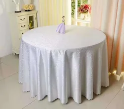 China factory special polyester crochet solid color washable tablecloth for hotel round table