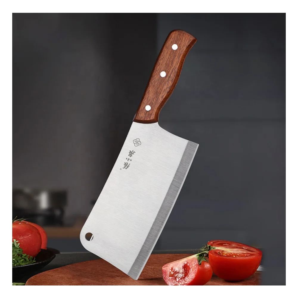 7 Inch Chinese Chef Cleaver Knife with rosewood Handle Vegetable Meat Cleaver Knife Anti-rust Kitchen Knife  for Cooking
