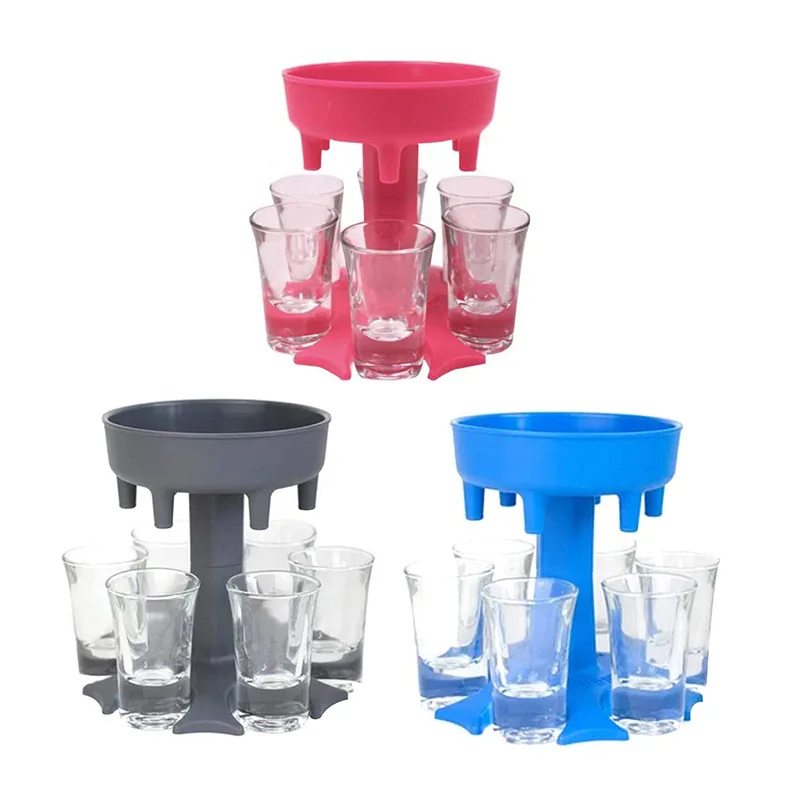 
Juice Beer Beverage Dispenser Cold Whiskey Cocktail Bar Milk Juicer Fruit Wine Drink Six 6 Shot Glass Dispenser And Holder 