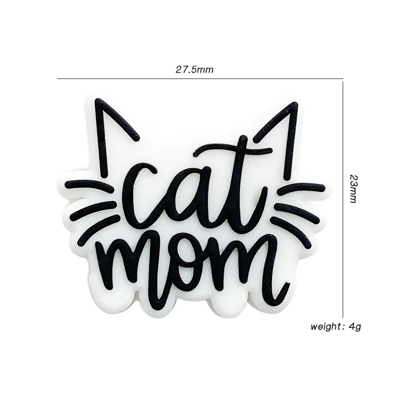 New cat mama baby teething silicone focal beads for pen making wholesale  design silicone focal beads