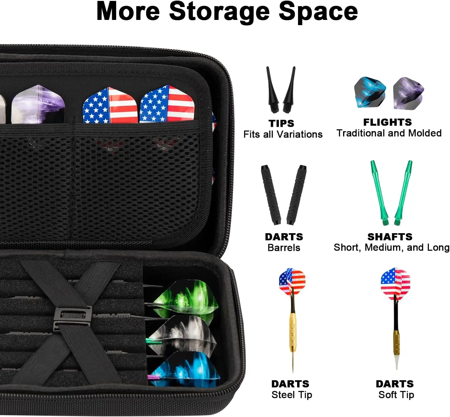 Dart Case for 12 Darts, Dart Carrying Storage Holder case for Dart Tips/Shafts/Flight