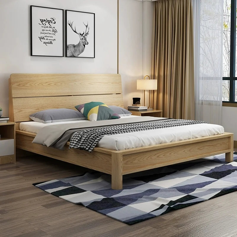 Wooden Platform Bed Frame Pine Solid Wood Single Double King Queen Bed