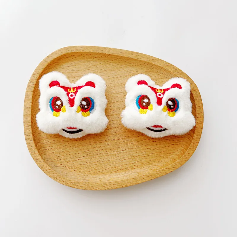 Women Skirt Pants Jeans Clip Pins Cartoon Chinese New Year Dancing Lion Lovely Clothing Accessories Plush Bag Brooch Decor Gift