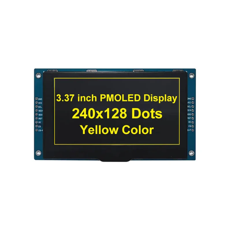9P Monochrome PMOLED Display SSD1322 240X128 SPI OLED Module 3.37 Inch Yellow OLED Display Module