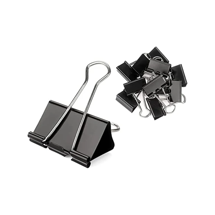 Extra Large Medium Small Mini Binder Clips Custom Black Paper Clamps for Office Supplies