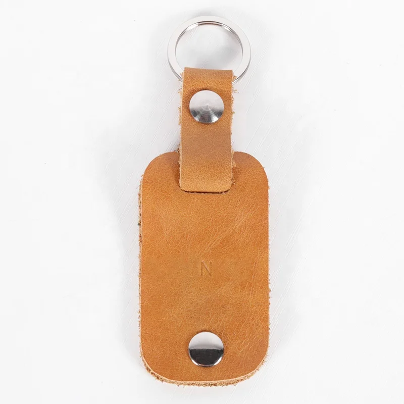 CHANGRONG Custom homemade Personalized diy Engraved Men women Leather Keychain with Key Ring