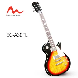 Wholesale OEM custom brand LP style electric guitar 6 strings guitar flamed maple top guitar manufacturer stringed instrument