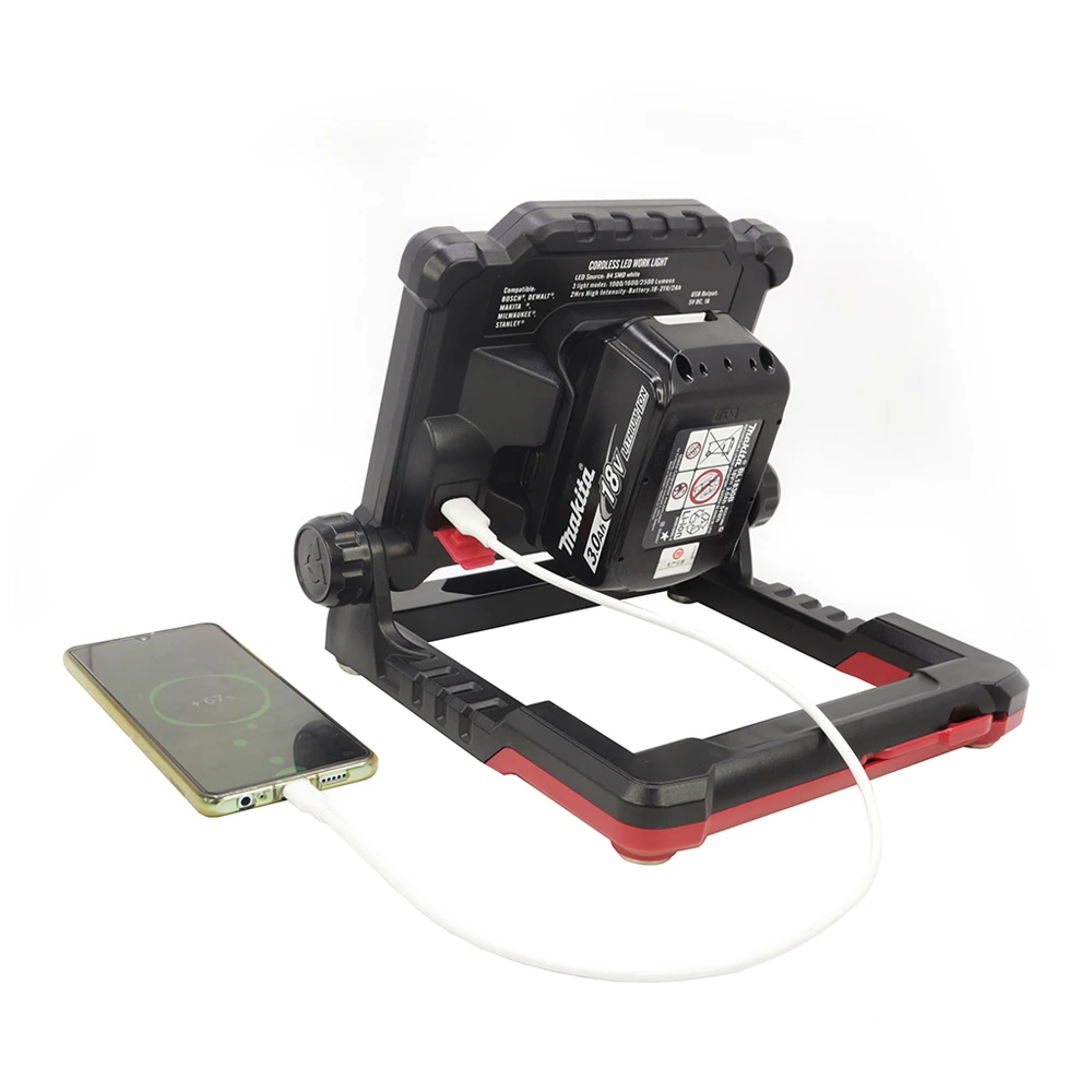 24W 30W Rechargeable Cordless IP65 LED Work Light Compatible with 18-21V Battery LED Working Light