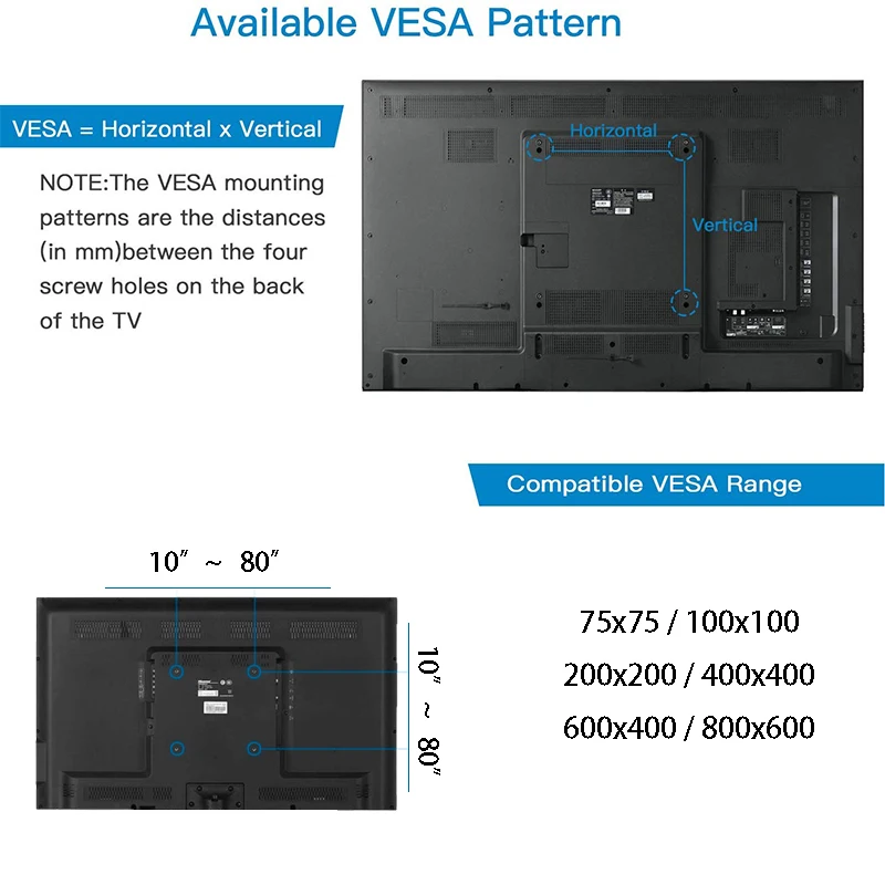 Factory Fixed Simplicity 800*600 mm up to 80 inch TV Wall Mount Bracket Support