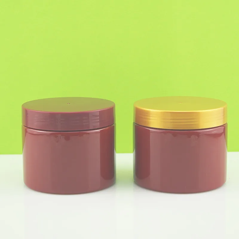 500g red plastic wide mouth cream jar