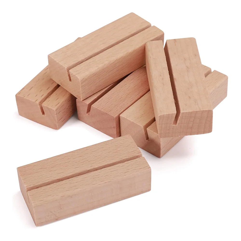 Photo Menu Holders Card Holders Wooden Ecofriendly Wood Card Base Postcard Picture Display Stand Calendar Desk Business Carton