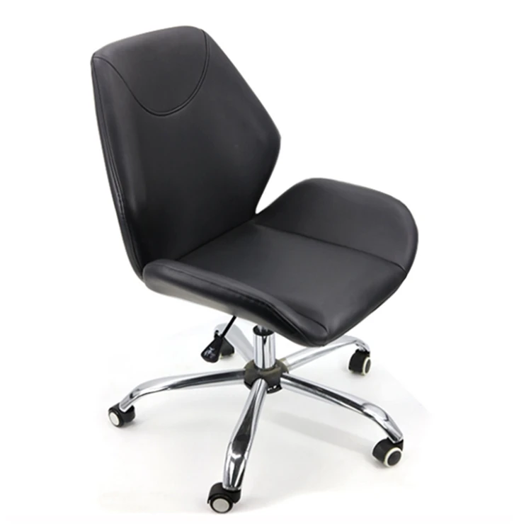 
Modern black leisure computer task leather height adjustable low back office chair 
