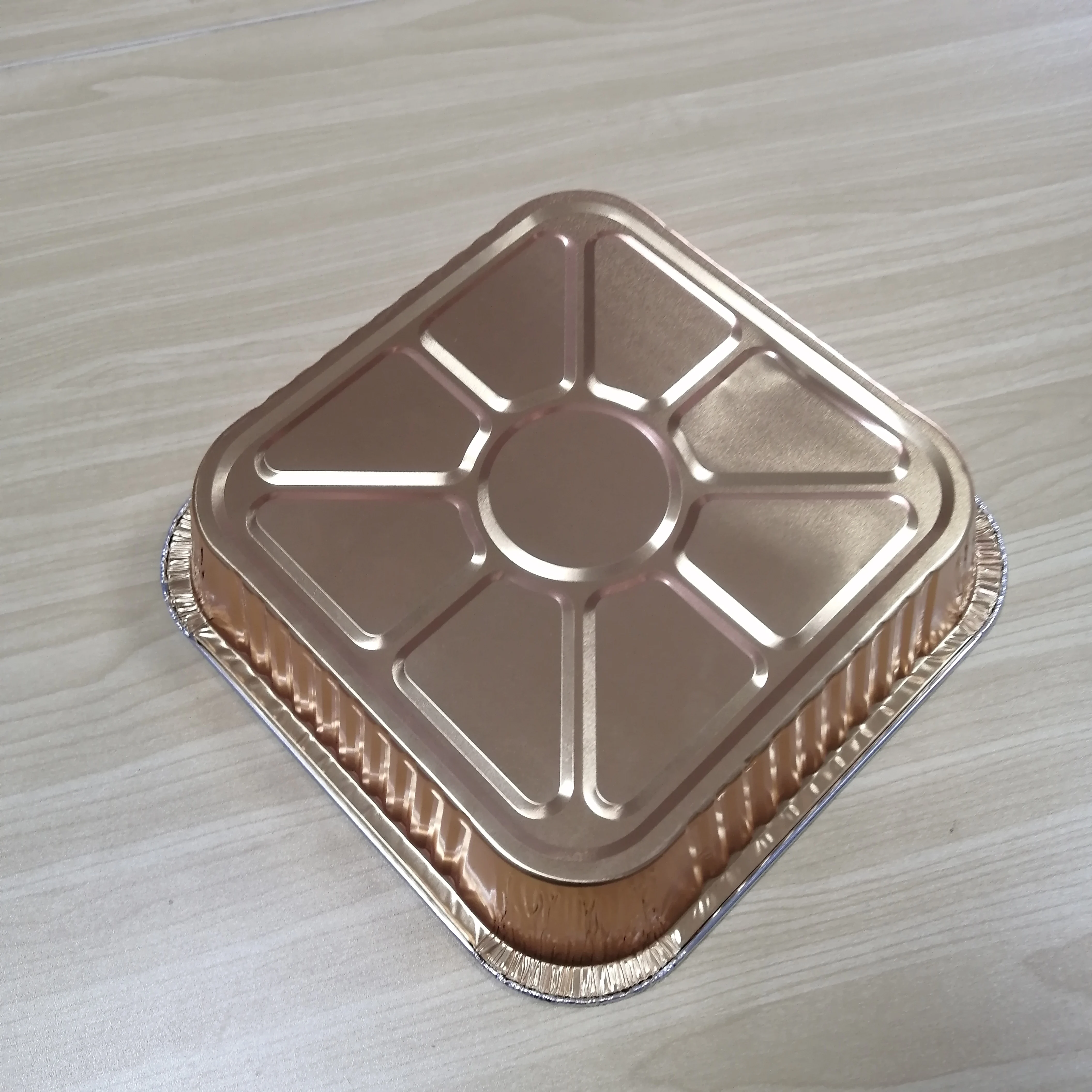 Оптовая цена, сертификация LFGB, одноразовая алюминиевая фольга 8*8 дюймов квадратной формы для замороженных продуктов, контейнер для горячих пищевых продуктов, формы для тортов