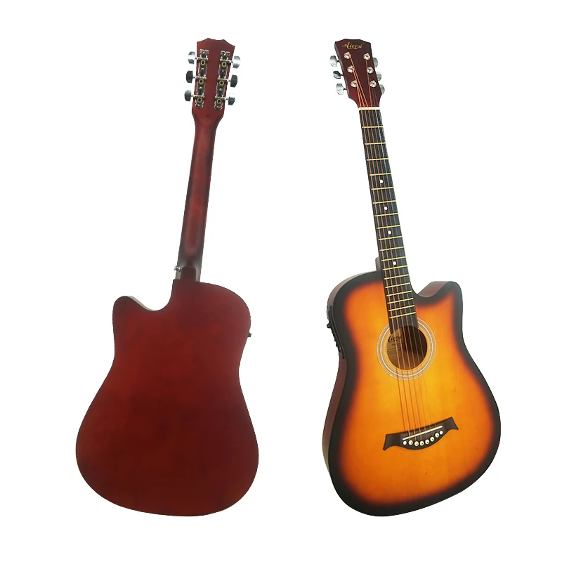  Aiersi низкая цена 38 дюймов sunburst цветная электрическая Студенческая Акустическая гитара