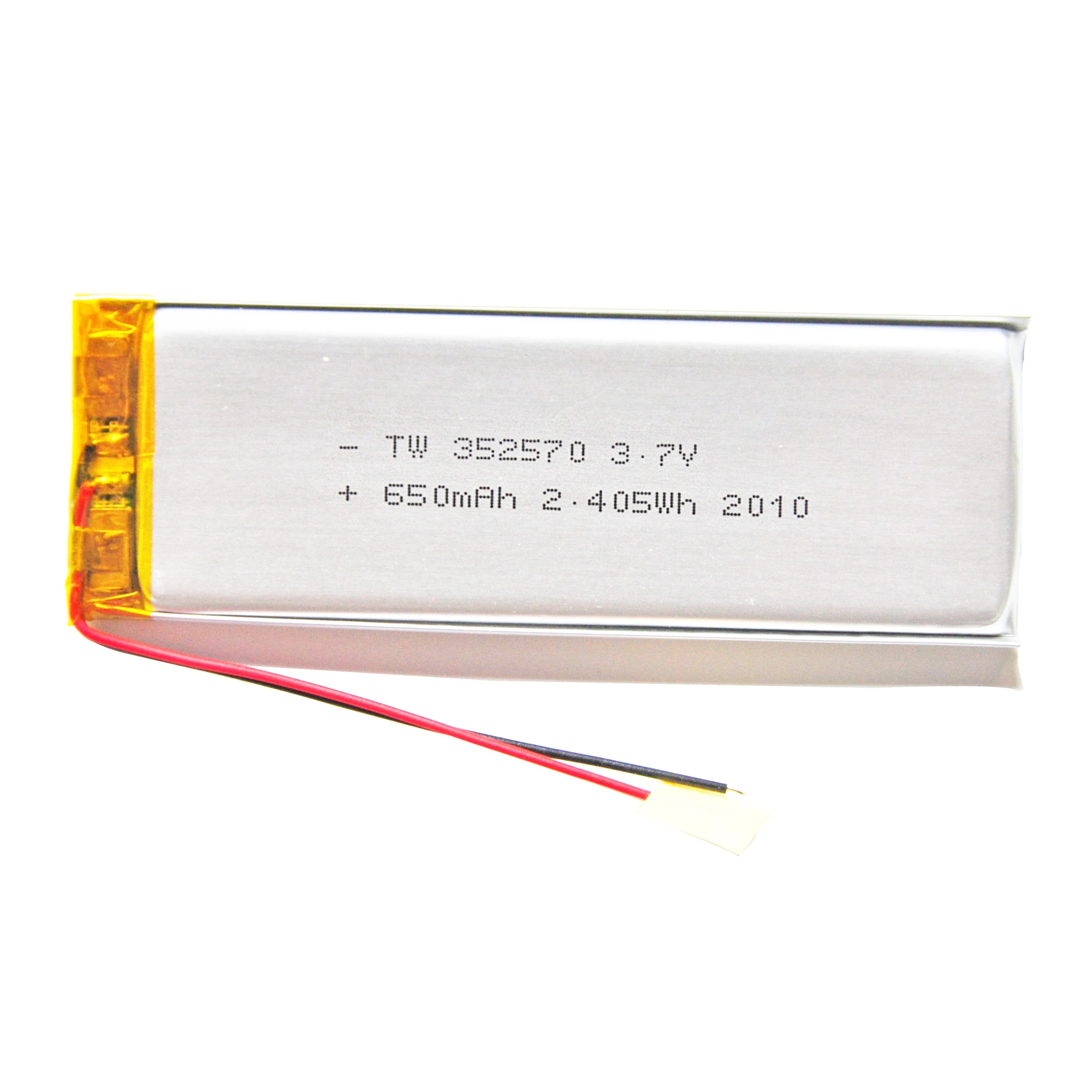 Taiwoo OEM ODM Lipo Battery Cell PCM Rechargeable Battery 352570 600mAh Lithium Polymer Battery Pack