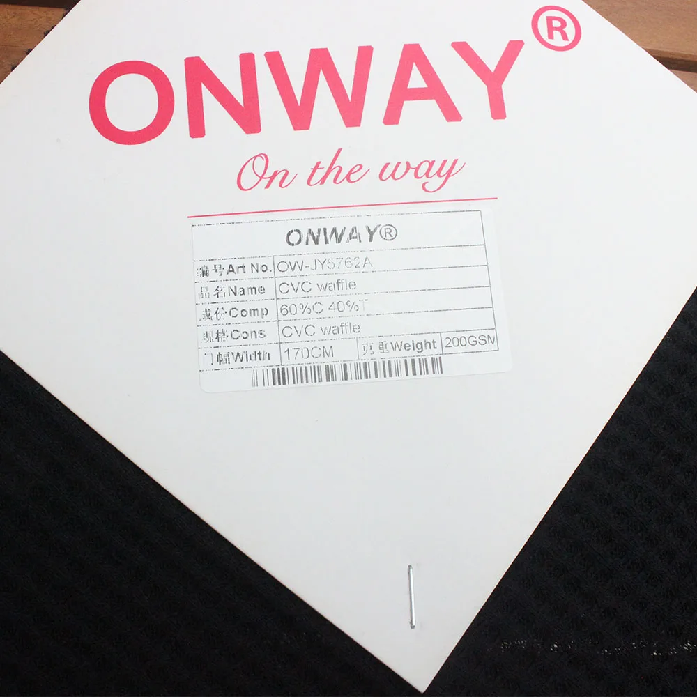 Factory direct sales of coarse CVC Waffle plaid elastic fabric, soft and breathable for spring and summer clothing fabric