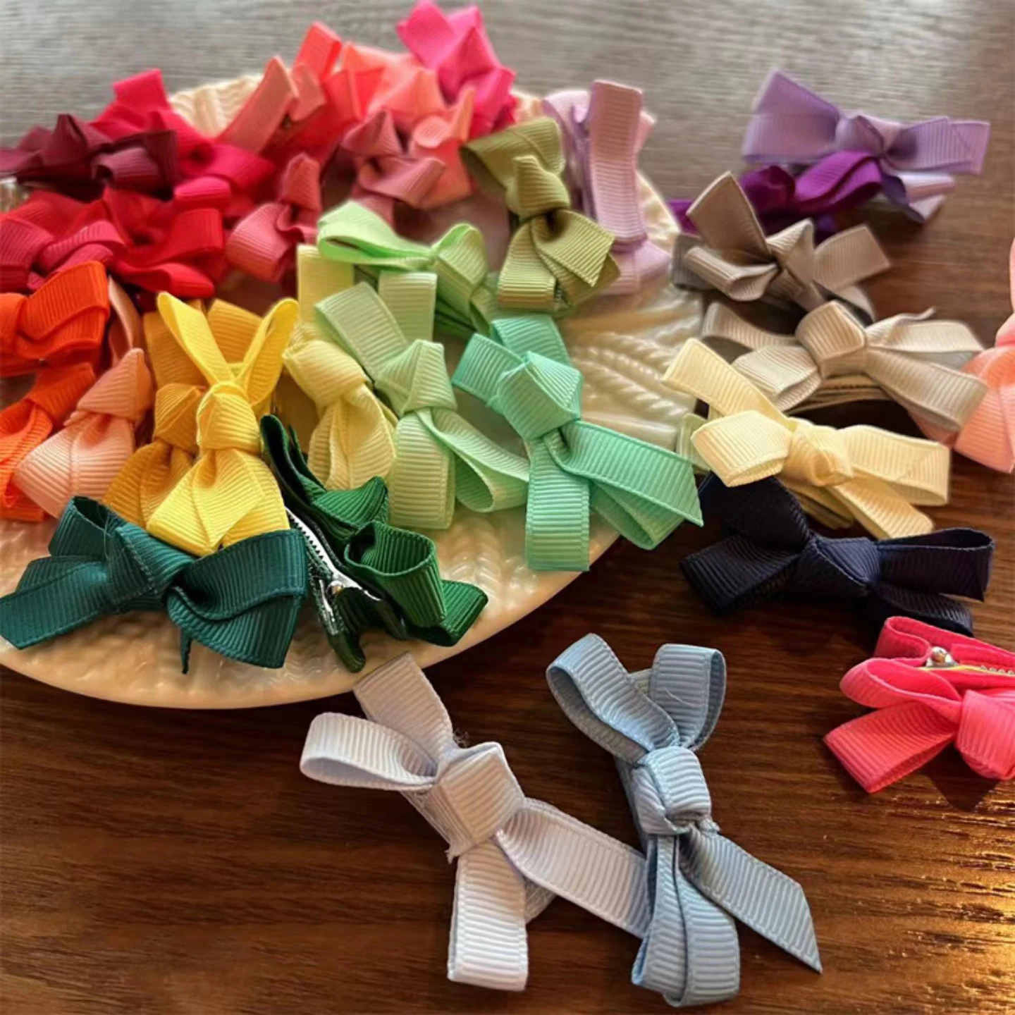 Hand Customize  2inch grosgrain ribbon  mini baby Hair Bow sets  Hair Accessories