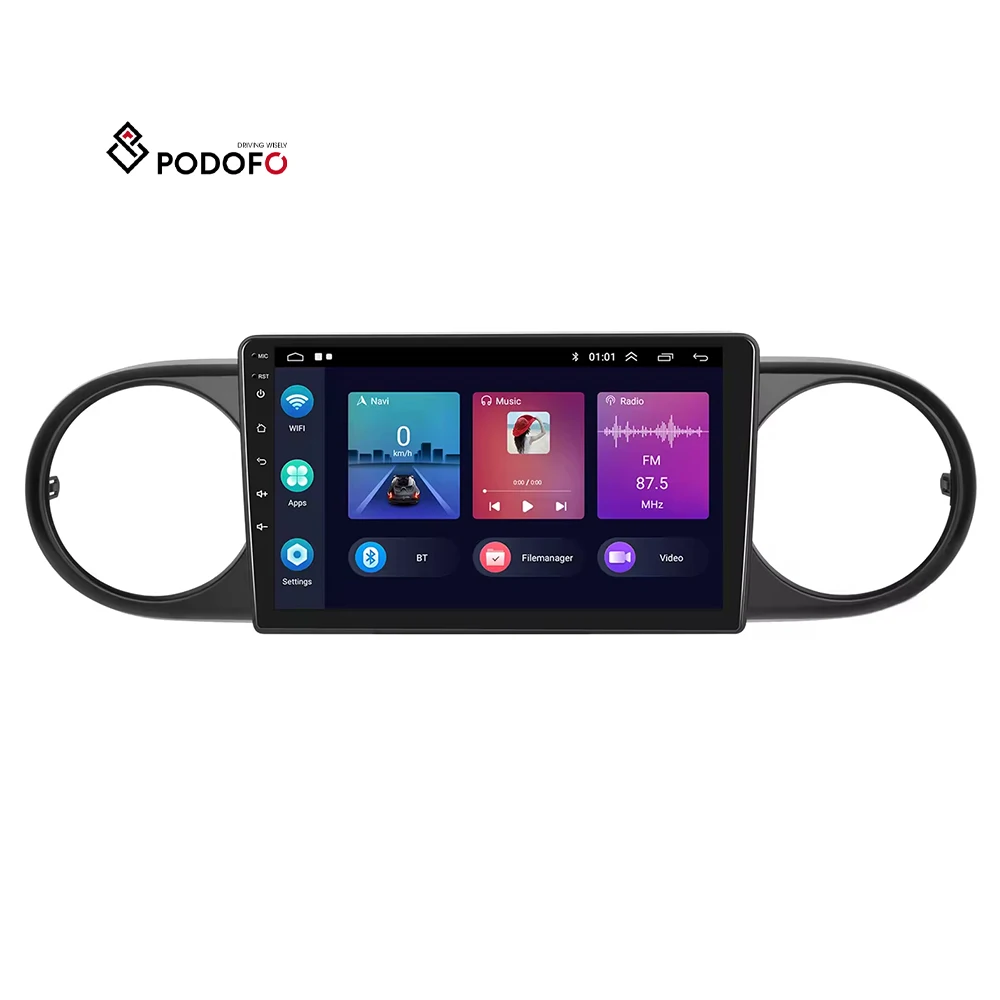 Podofo 9inch Car Stereo Car Radio Wireless Carplay Android Auto Wifi GPS BT FM HIFI For Toyota Rumion 2007-2019 Auto Electronics
