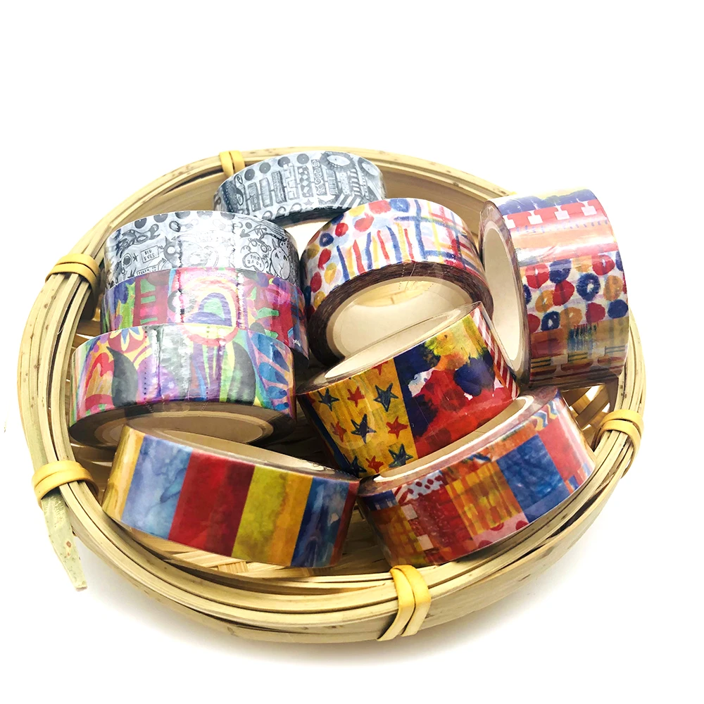Basic Japanese Washi Tape Kawaii Cute Custom Printing Hologram Clear PET Glitter Washi Tape Stickers Wholesale