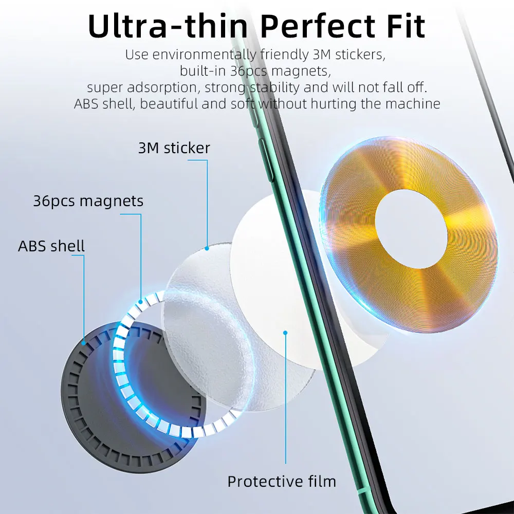 Essager 3M Phone Magnetic Patch Compatible with Wireless charge Phone Magnetic  Plate