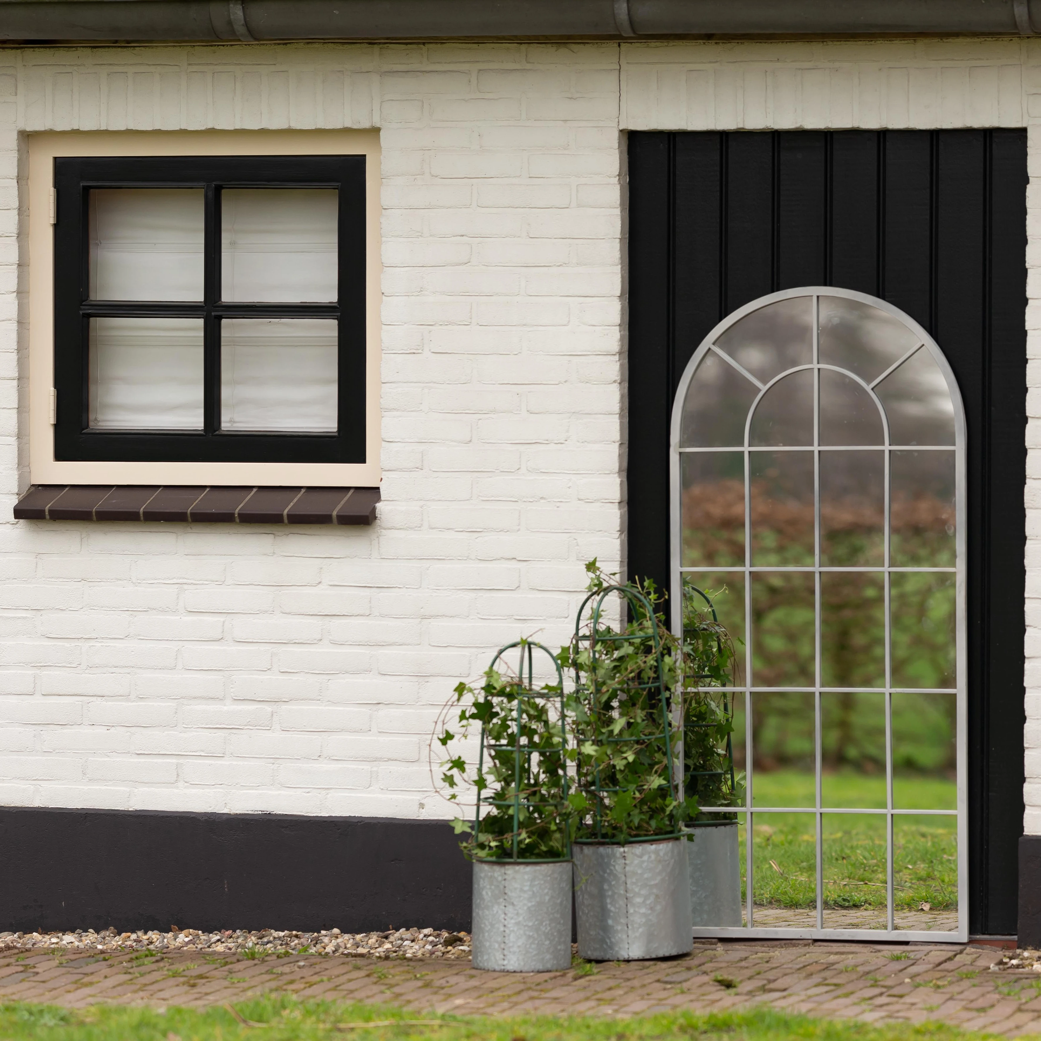 Esschert дизайн 2 шт. круглая металлическая оцинкованная стальная стойка для растений стойка для горшка для растений башенный цветочный горшок с подставкой для растений