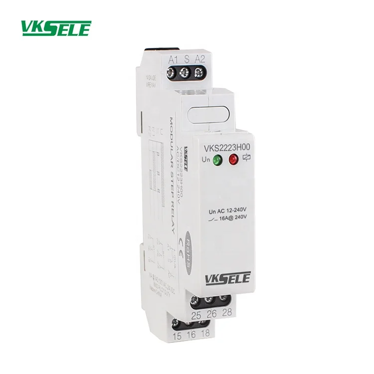 Mounted relay VKS2223H00 Din rail  5A bistable relay AC/DC 12V to 240VTimer delay