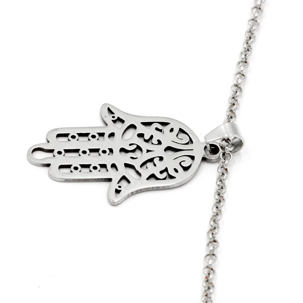 Manufacturers supply stainless steel hollow palm necklace stainless steel jewelry