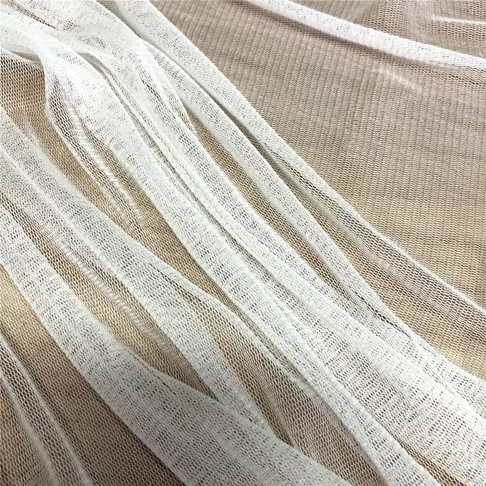 Net Stretch Soft 100% Pure Silk Mesh Natural Silk Tulle Fabric for Sexy Women Slim Dress