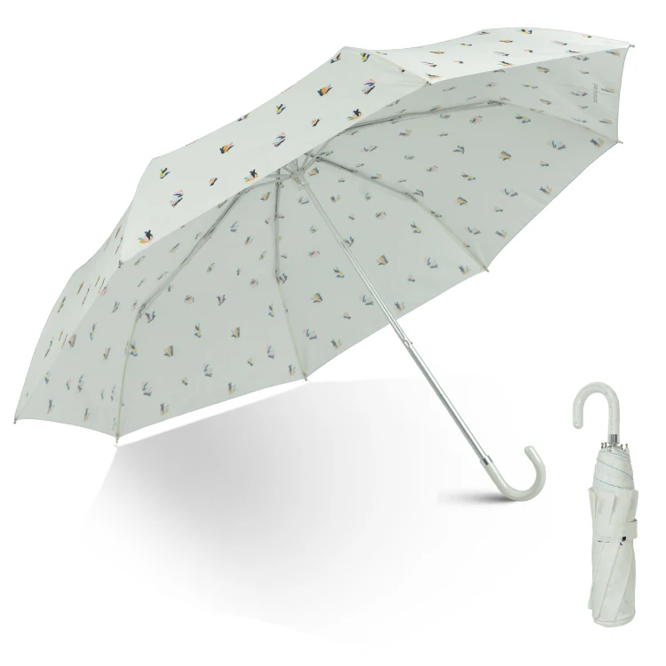 21 Inch X 6 K Pongee Fabric With Full Printing  Umbrella Manual Open Folding Umbrella Parts