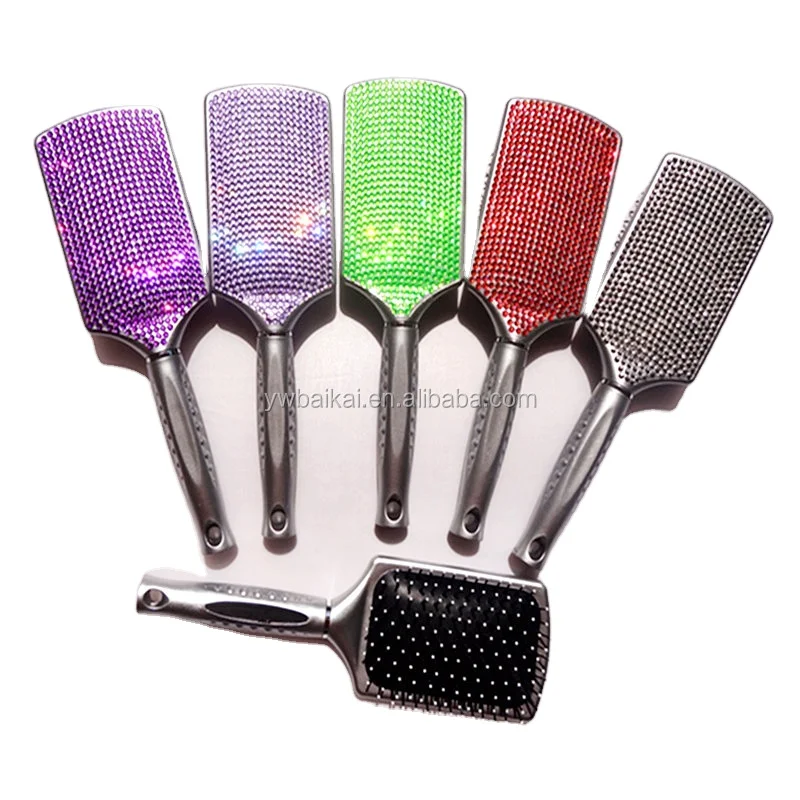 HEYAMO Marmor Cepillo De Peinar Bling Hair Brush Galvanise Electric Peines Para Cabello Bling Wig Brush With Logo Private Label