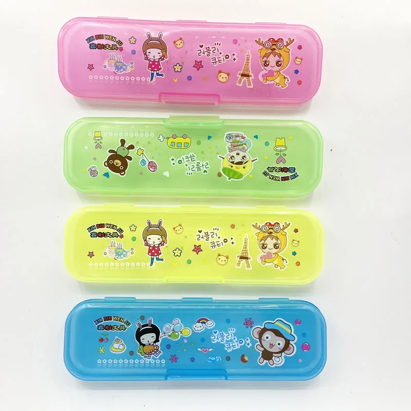 Bulk Buy Low Price Lovely Customized Clear Plastic Pencil Case for Children Usage