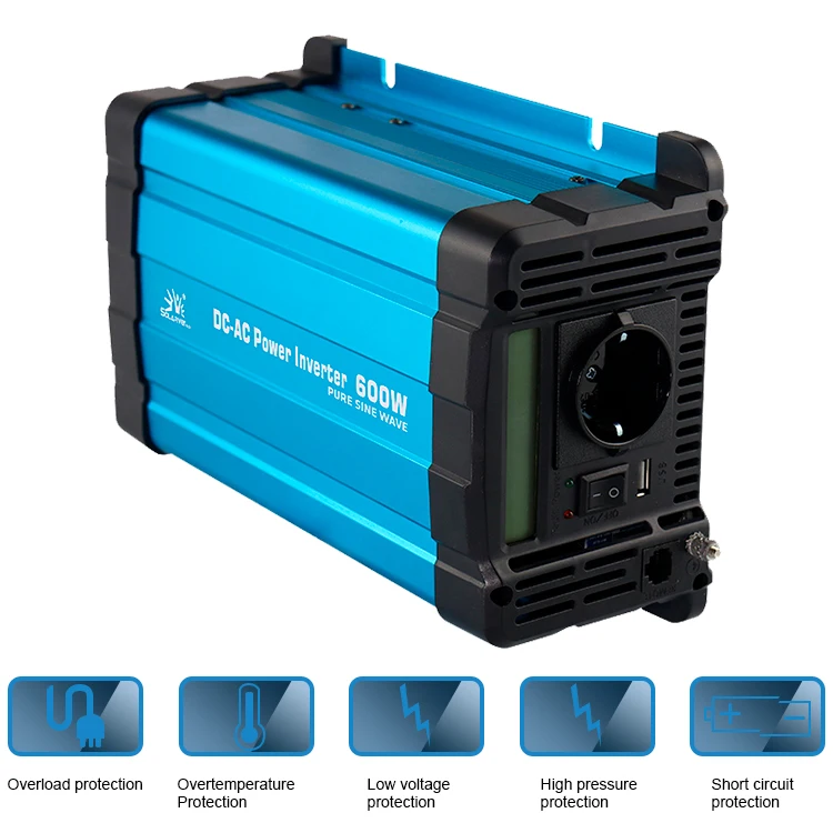 Big Promotion High Efficiency DC 12V to AC 220V 600W Car Power Inverter with Global socket USB Port