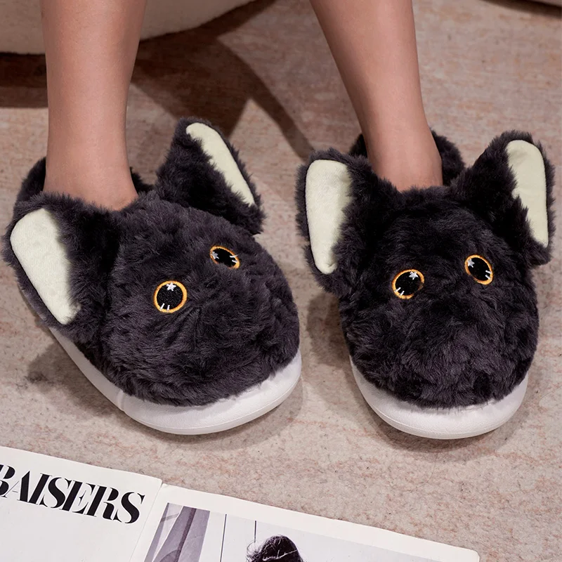 Fashion Winter Warm Unisex House Slippers Cute stuffed animal Devon Cat Shoes Home warm Soft slippers
